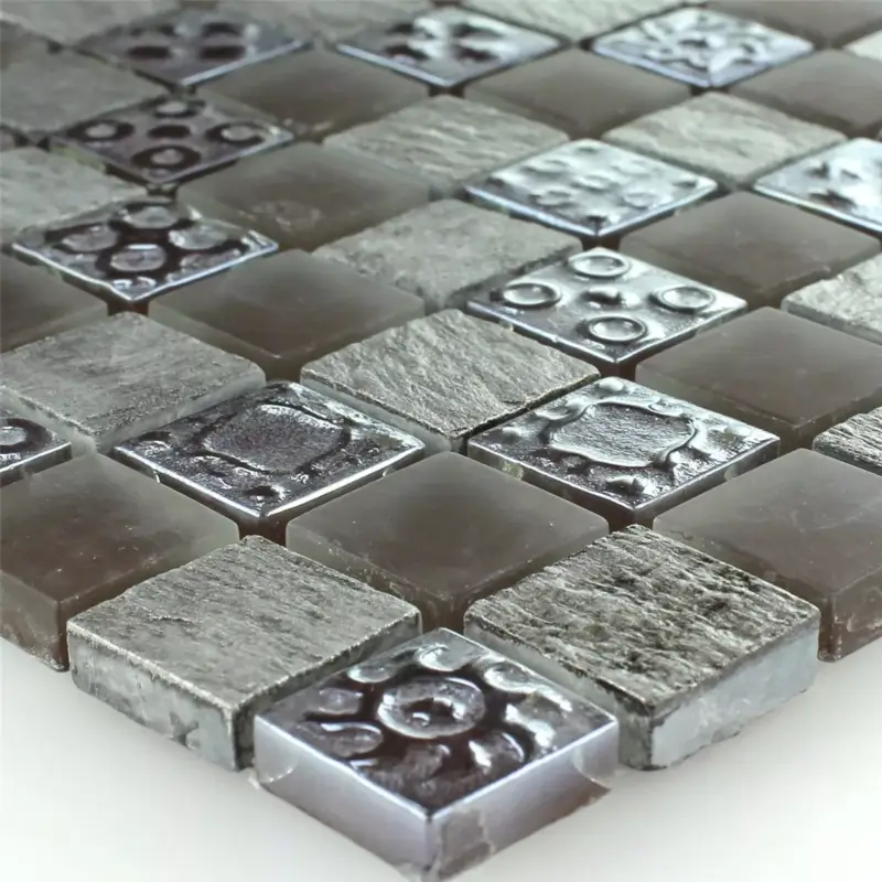 Neuheit Muster von Mosaikfliesen Kalkstein Glas Grau Braun