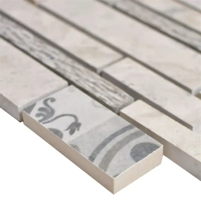 Muster von Keramik Mosaikfliesen Mythos Stäbchen Grau Beige Super-Preis