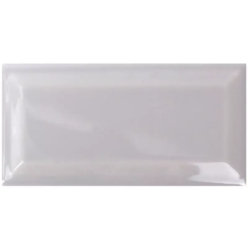 Zertifiziert Muster Metro Wandfliesen Piombo Hellgrau Glänzend Facette 7,5x15cm