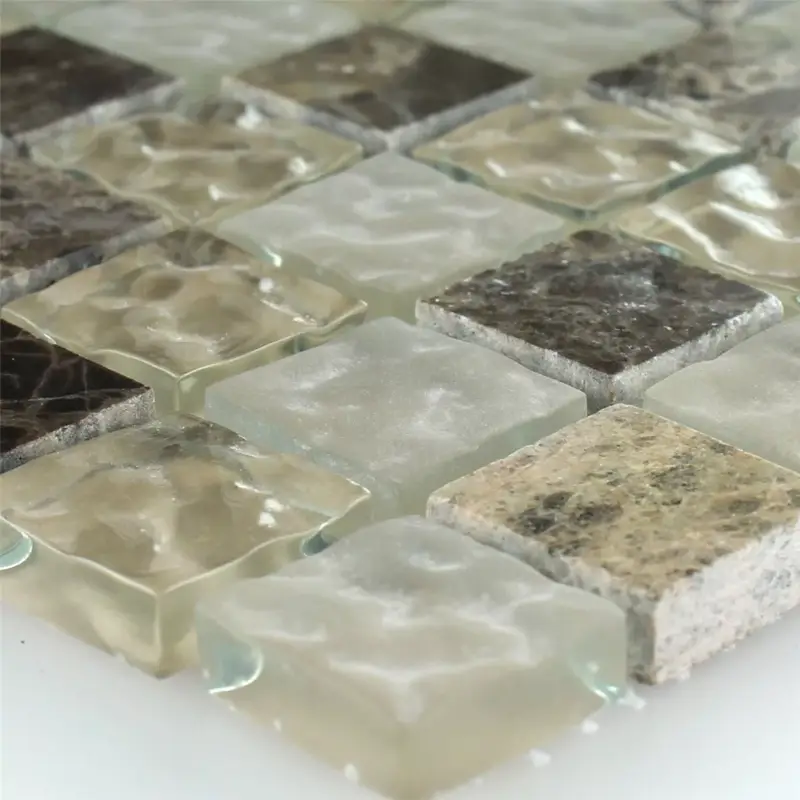 Muster von Mosaikfliesen Glas Marmor Quebeck Braun Bestseller