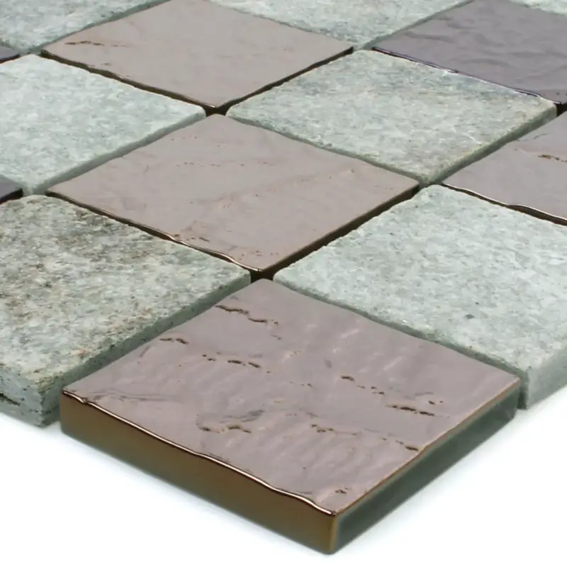 Muster Glas Naturstein Mosaikfliesen Sheldrake Grau Kupfer Neuheit