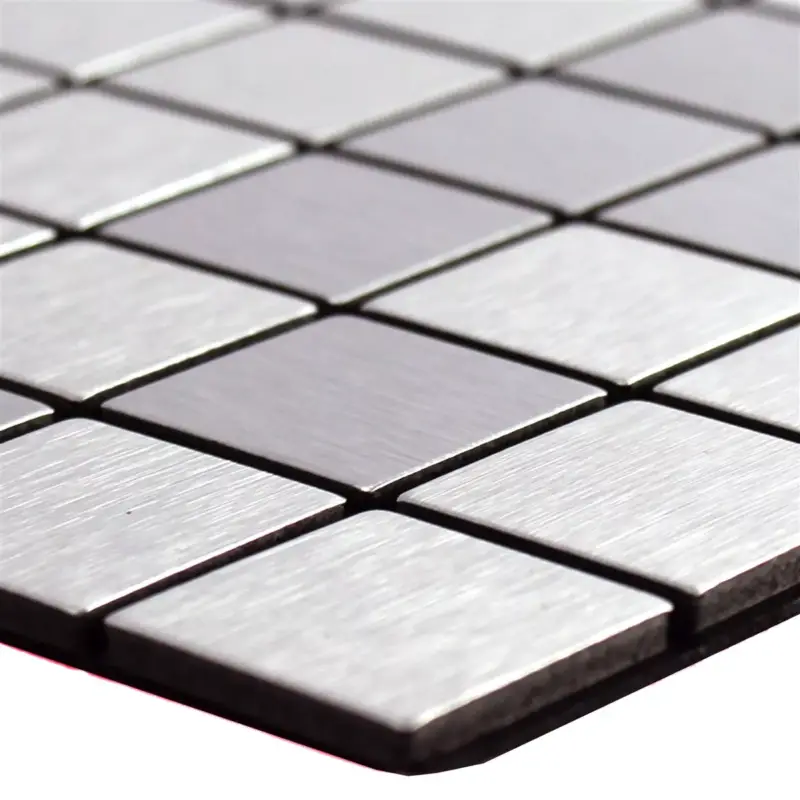 Muster von Metall Mosaikfliesen Wygon Selbstklebend Silber 25mm Preis Gesenkt