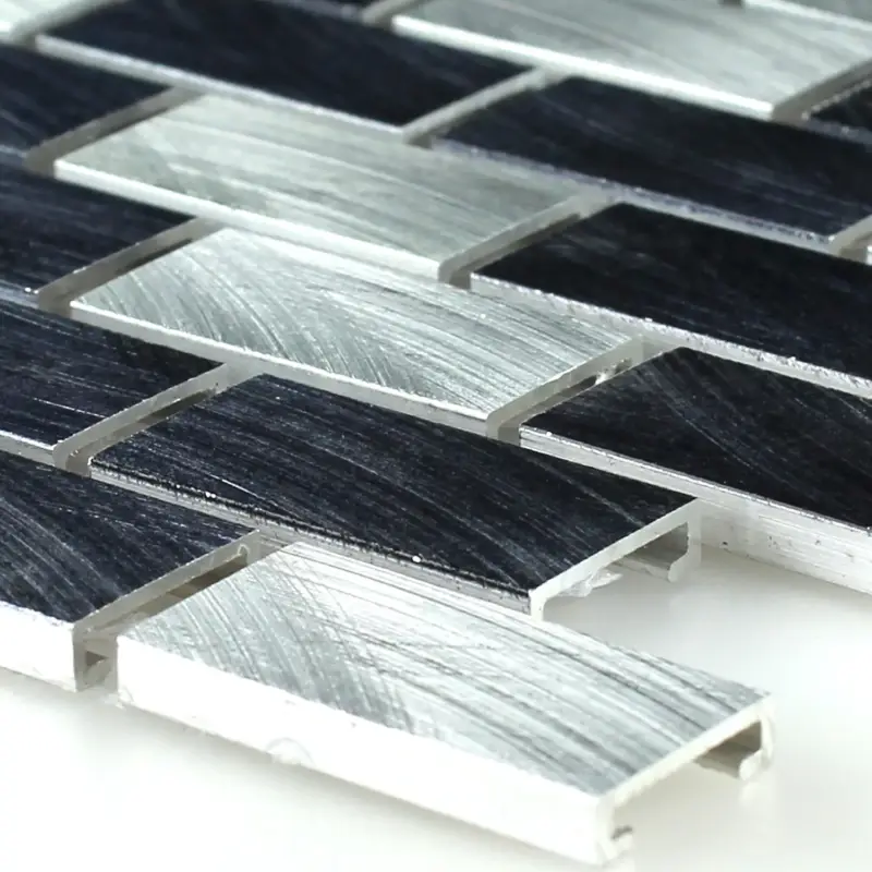 Aktuell Muster von Mosaikfliesen Aluminium Silber Schwarz