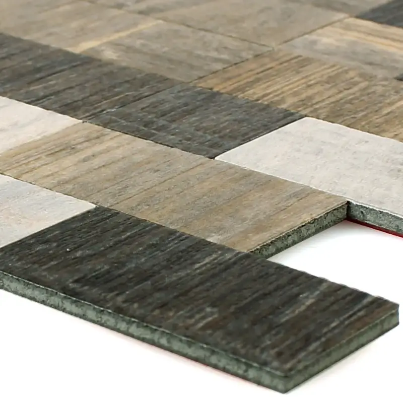 Wochenendangebot Muster von Mosaikfliesen Selbstklebend Holzoptik Arkansas Braun Beige