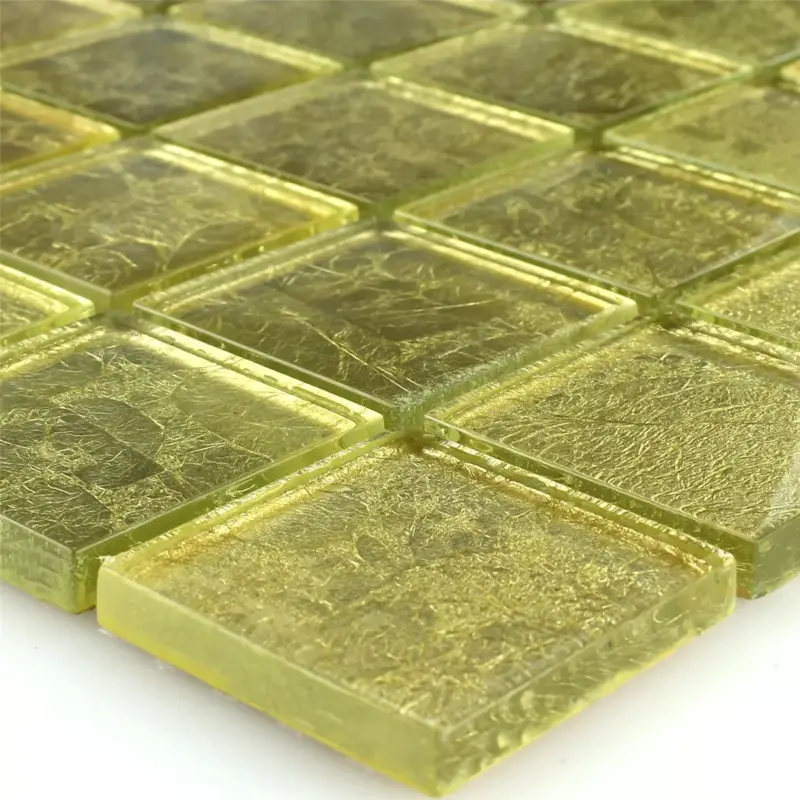 Angebot Muster von Glasmosaik Fliesen Gold Metall Hell