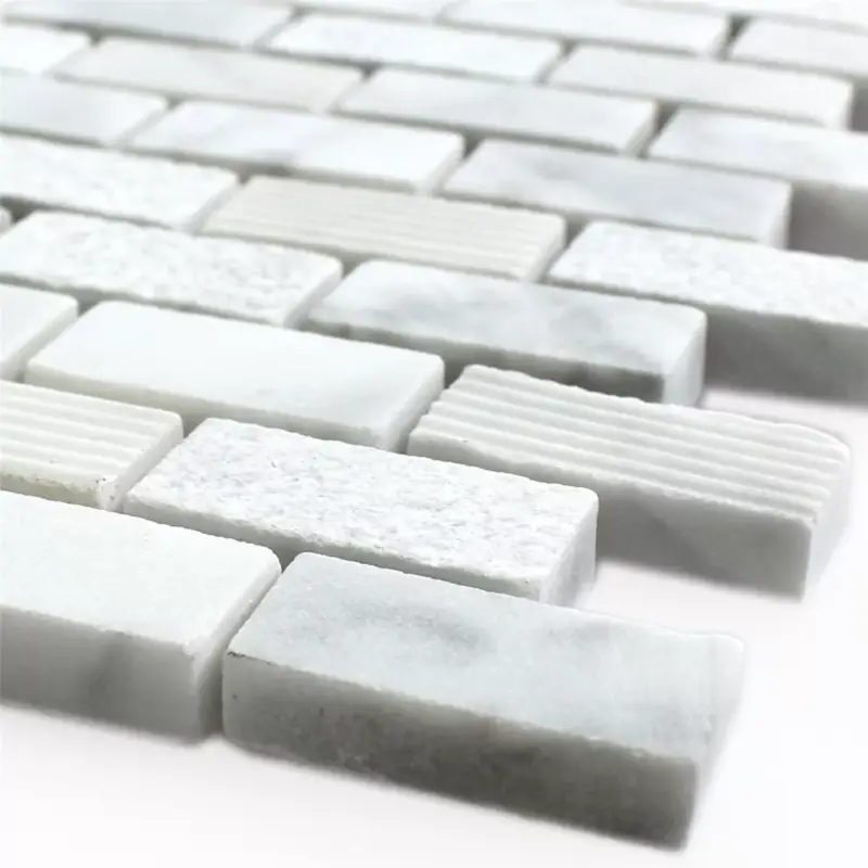 Angebot Muster von Mosaikfliesen Naturstein Carrara Weiss