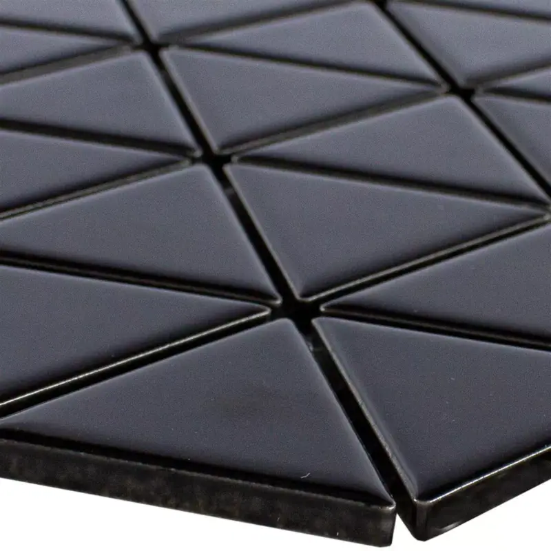 Top-Angebot Muster von Keramik Mosaik Fliesen Arvada Dreieck Schwarz Glänzend