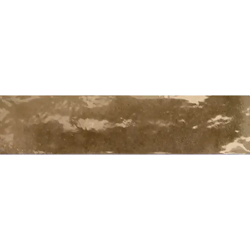 Muster von Wandfliesen Laguna Glänzend Gewellt Braun 6x24cm Direkt Vom Hersteller