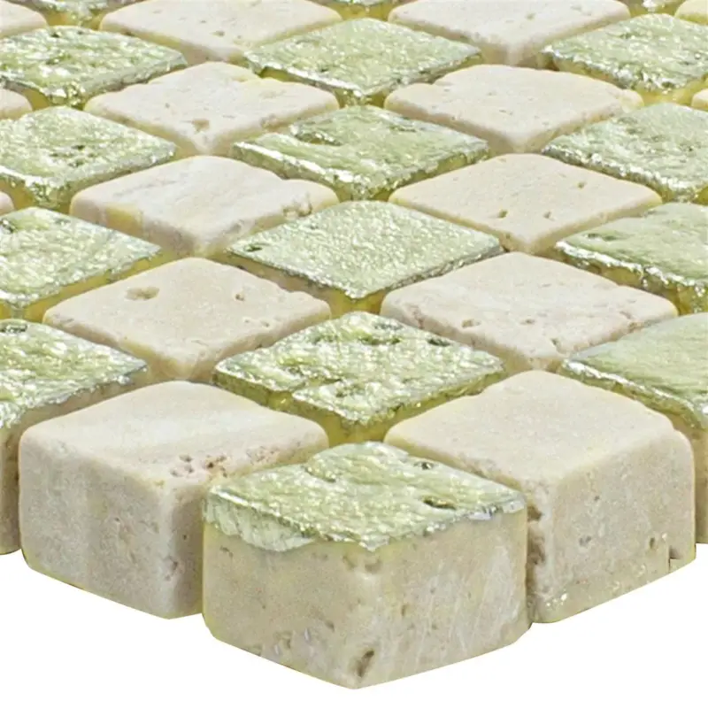 Abverkauf Muster von Marmor Naturstein Mosaik Fliesen Antika Mix Gold Creme
