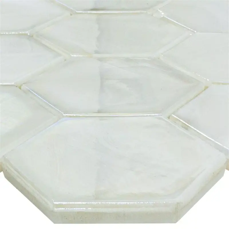 Glasmosaik Fliesen Andalucia Hexagon Weiß Begrenztes Angebot