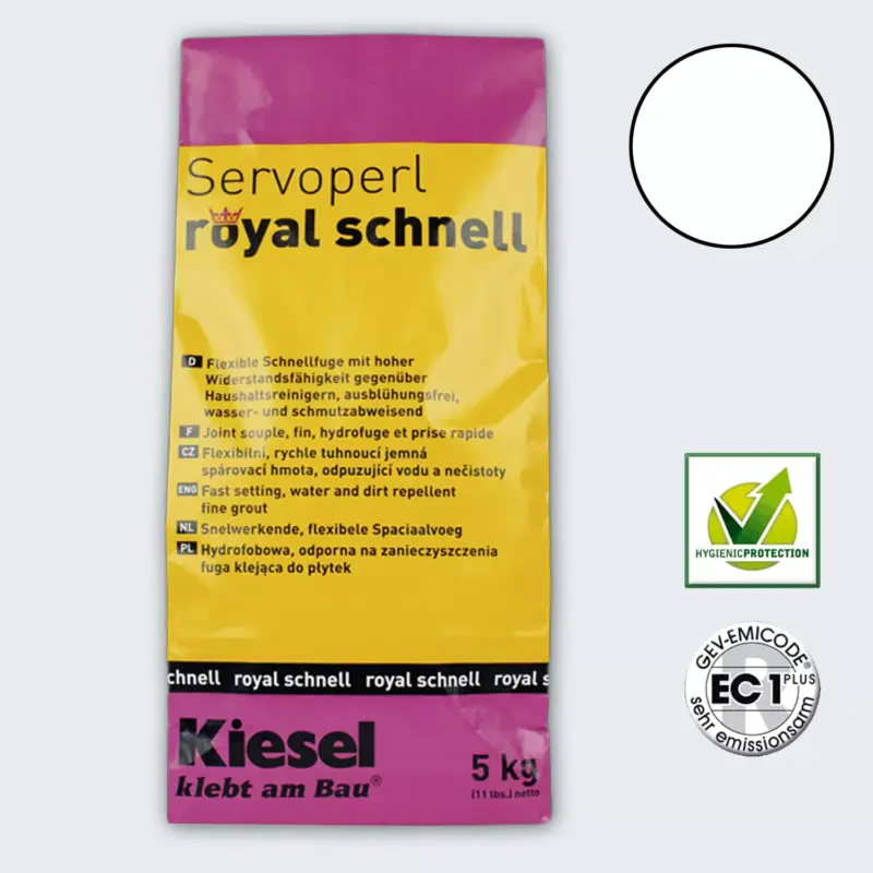 Sale Kiesel Servoperl Royal - Schnell erhärtende, Flexible Fuge (5KG-Weiß)