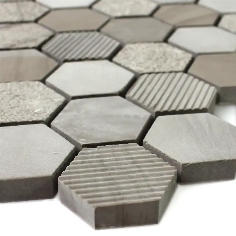 Garantierte Lieferung Mosaikfliesen Hexagon Naturstein Mocca Braun