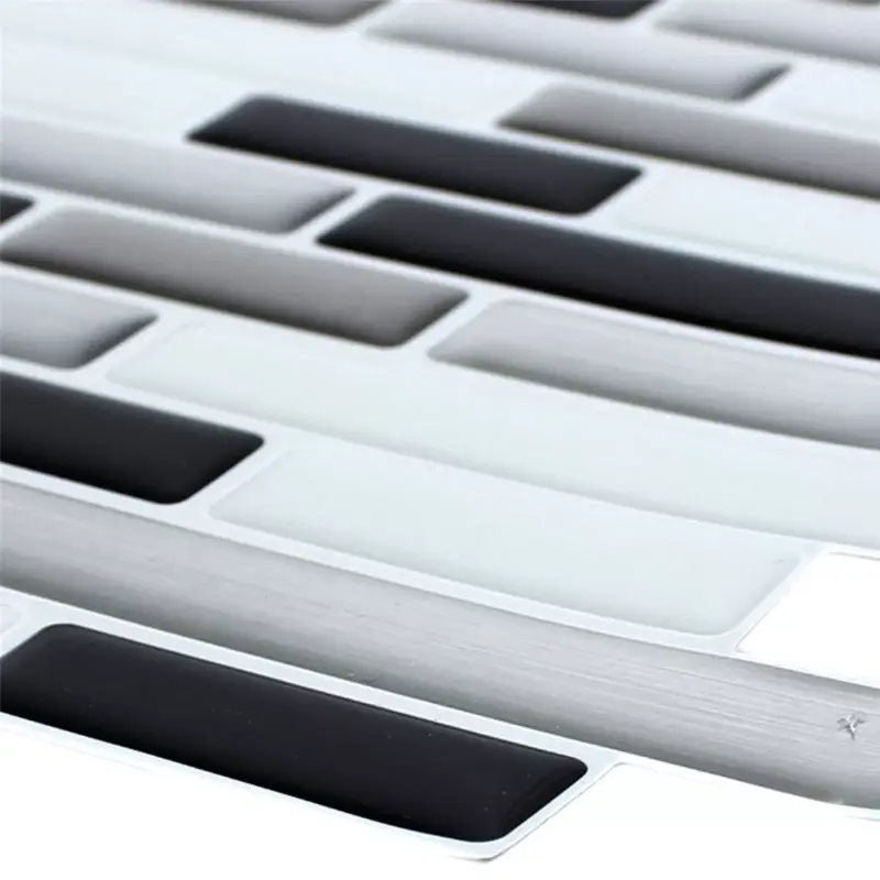 Billig Mosaikfliesen Vinyl Stäbchen Silber Schwarz Mix 4er Pack