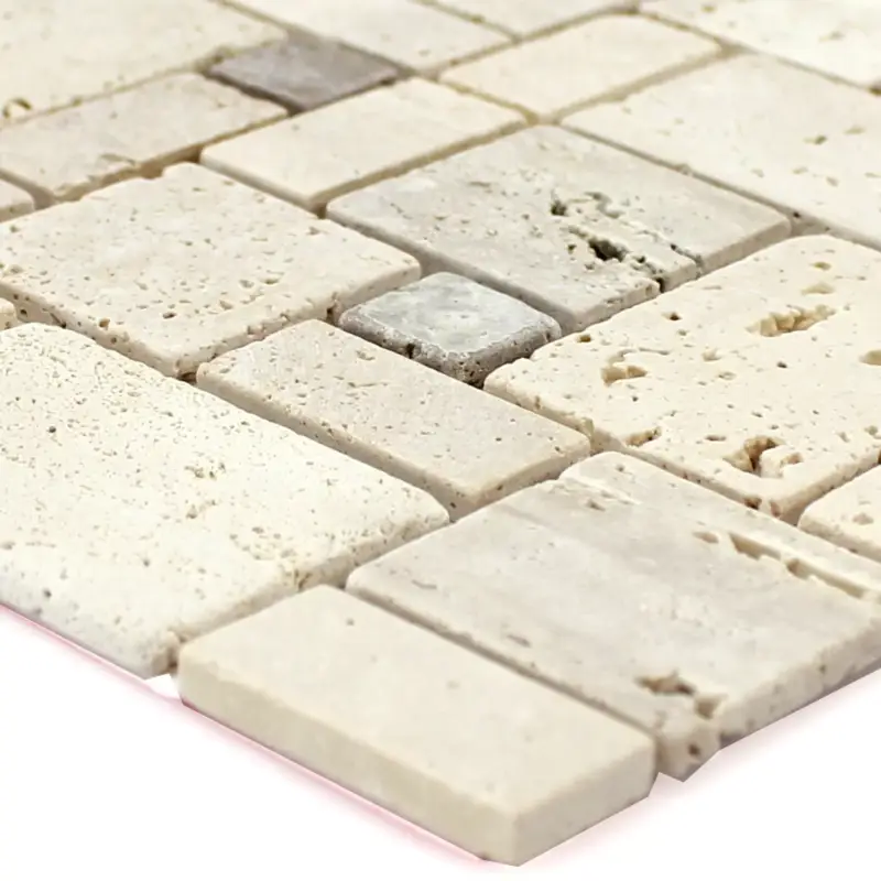 Must-Have Naturstein Travertin Mosaikfliesen Lorenzo Beige Selbstklebend