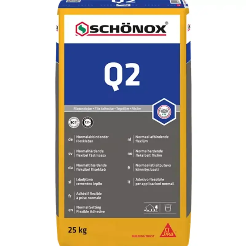 Abverkauf Schönox Q2 Flexkleber Feinsteinzeug, Keramische Fliesen C2TE (25Kg)