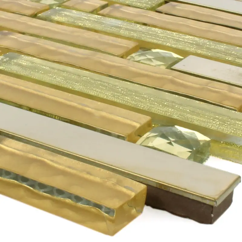 Muster von Mosaikfliesen Glas Metall Latoya Gold Sale