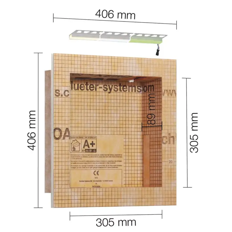 Angebot Schlüter Kerdi Board NLT Nischen Set LED-Beleuchtung Neutralweiß 30,5x30,5x8,9 cm