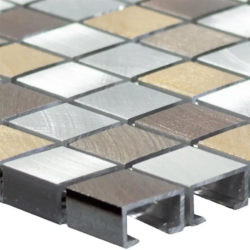 Aluminium Metall Mosaik Fliesen Techvisto Braun Silber Preisknaller