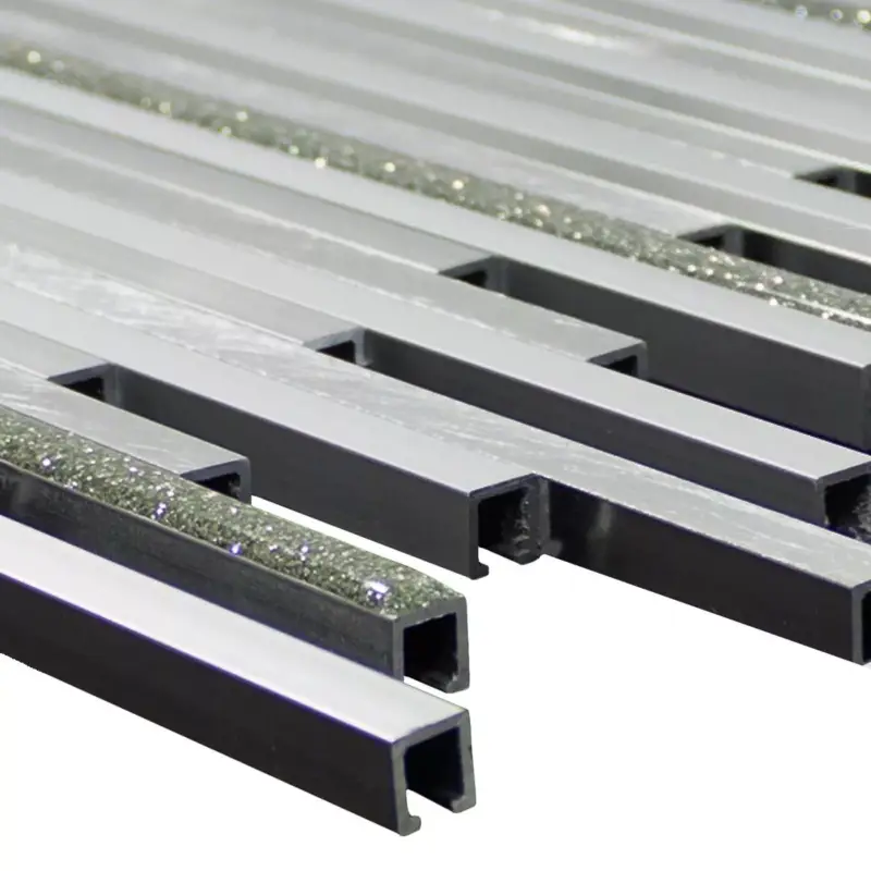 Aluminium Metall Mosaik Fliesen Bilbao Stripes Silber Jetzt Kaufen