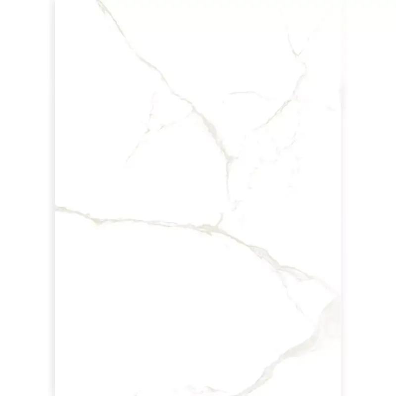 Muster von Bodenfliesen Ampezzo Calacatta Marmoroptik Weiß Beige Poliert Glänzend 60x120cm Geprüft
