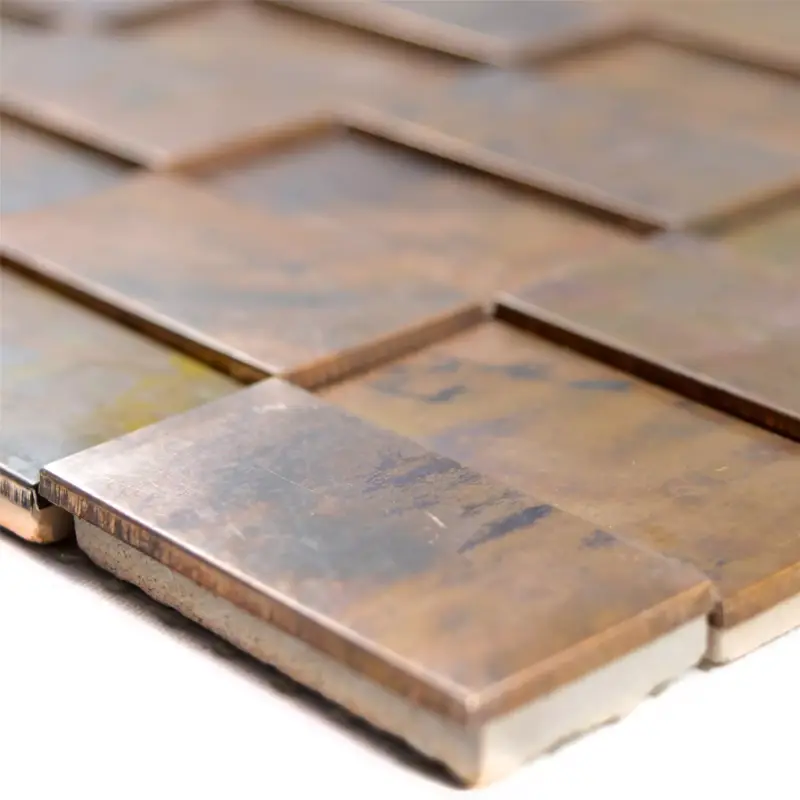 Muster von Metall Kupfer Mosaikfliesen Myron Rechteck 3D Mega-Angebot