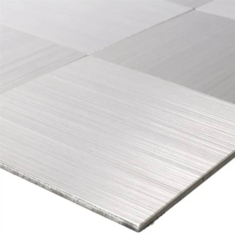 Aktuell Muster von Mosaikfliesen Metall Selbstklebend Mikros Silber Quadrat 100
