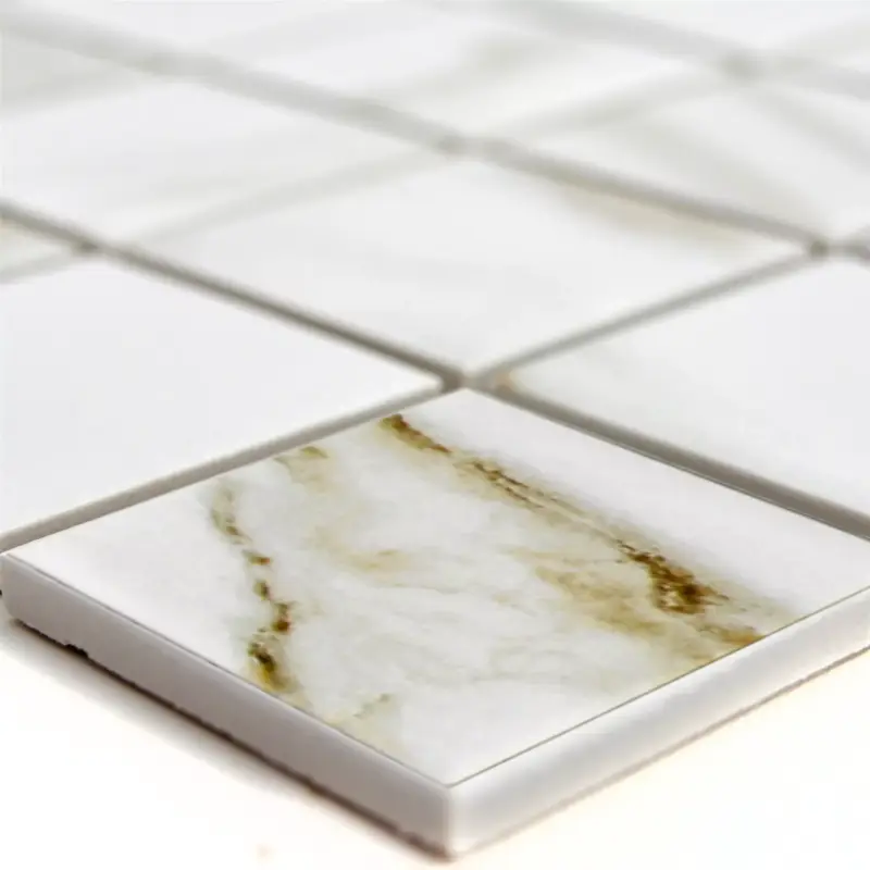 Billig Keramik Mosaikfliesen Zorro Calacatta Quadrat 48