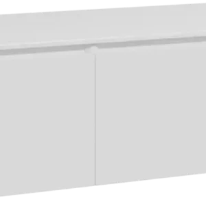 Top-Seller Storke Edge hängendes Möbelstück Set: 120 x 52 cm, Weiß glänzend, mit Tavola Einzel- oder Doppel Waschtischplatte, Solid Surface Weiß matt