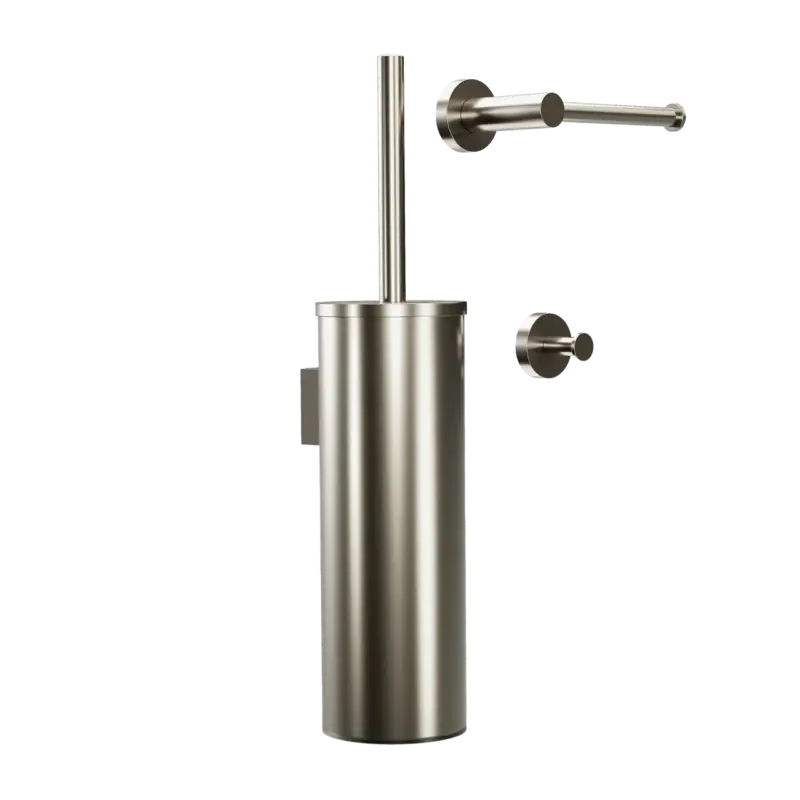 Letzte Chance Blaufoss Harmony WC-Zubehör-Set, Brushed Coolmetal