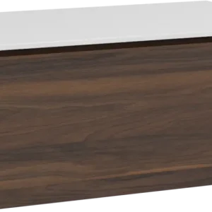 Top-Seller Storke Edge hängendes Möbelstück Set: 85 x 52 cm, Nussbaum, mit Tavola Einzel Waschtischplatte, Solid Surface Weiß matt