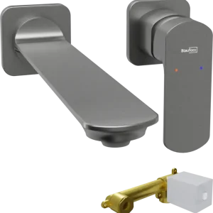 Sonderaktion Blaufoss Bodan Unterputz-Waschbecken Armatur: Brushed GunMetal, Einbauelement inklusive