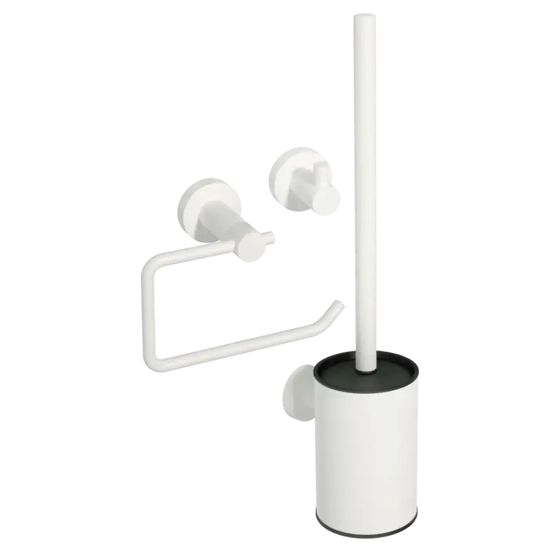 Markenprodukt Blaufoss Glory WC-Zubehör-Set, weiß matt
