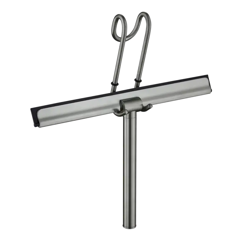 Blaufoss Duschwischer Brushed Coolmetal mit Wandaufhänger für die Duschabtrennung Markenprodukt