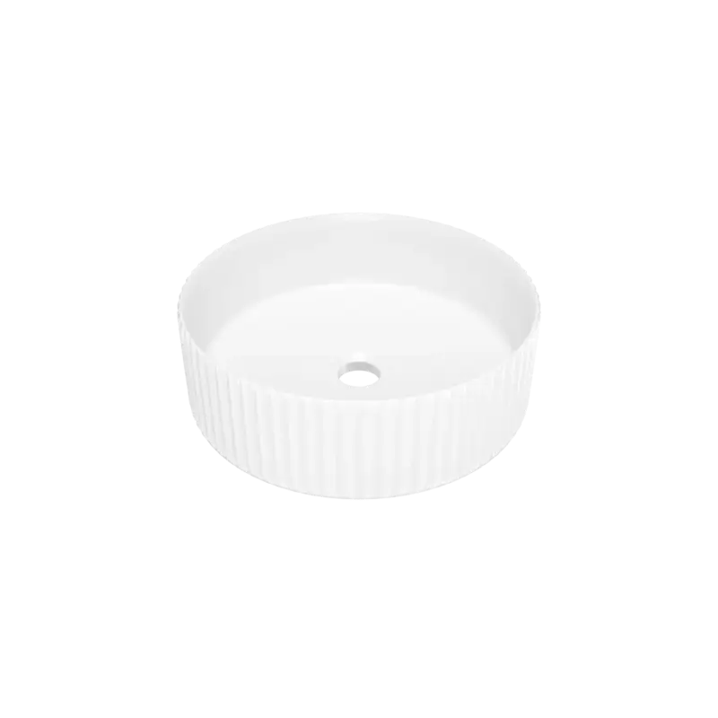 Top-Angebot Luca Varess Verona Aufsatzwaschbecken: Weiß matte Keramik, rund, Ø 36 cm
