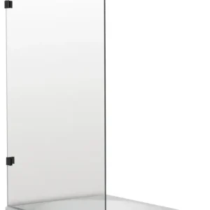 Sichere Zahlung Luca Varess Solid Badewannenaufsatz: 95 cm, Klarglas, Schwarzes Profil