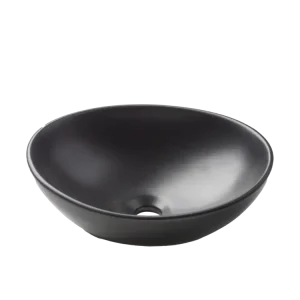 Sichere Zahlung Luca Varess Denza Aufsatzwaschbecken: Schwarz matte Keramik, oval, 40,5 x 34 cm