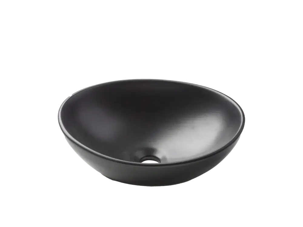 Sichere Zahlung Luca Varess Denza Aufsatzwaschbecken: Schwarz matte Keramik, oval, 40,5 x 34 cm
