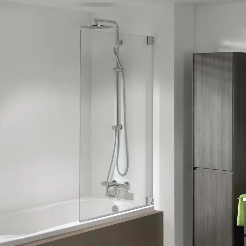 Angebot Luca Varess Pure Badewannenaufsatz: 90 cm, Klarglas, Chrom Profil