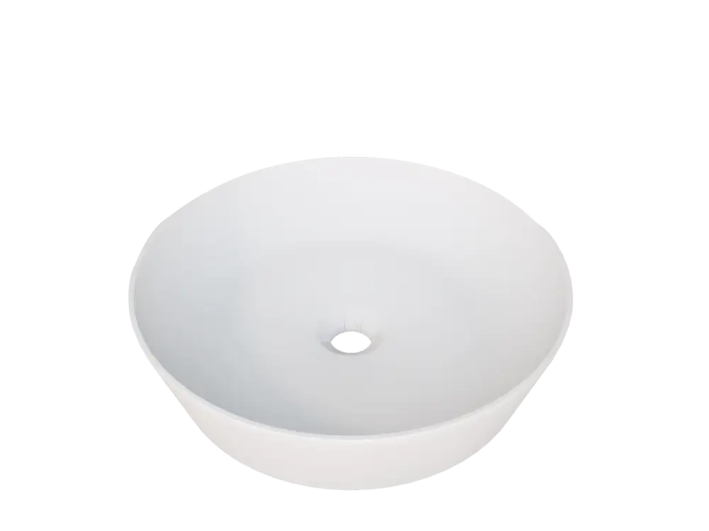 Balmani Still Aufsatzwaschbecken: Solid Surface, matt, rund, Ø 42.5 cm Preisreduziert