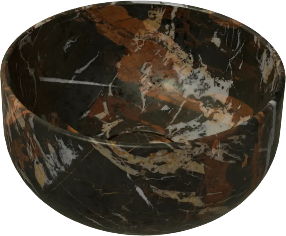 Balmani Bowl Aufsatzwaschbecken: Portoro Marmor Gold, rund, Ø 24 cm Nur Heute