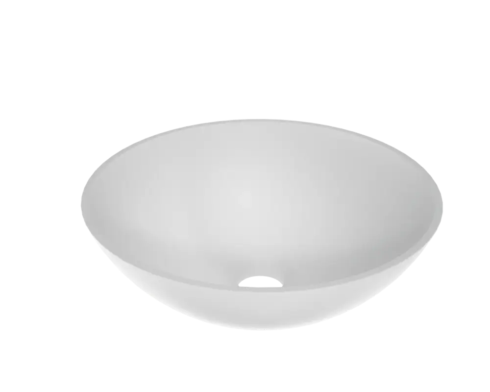 Abverkauf Storke Ronda Aufsatzwaschbecken: Solid Surface, matt, rund, Ø 36 cm