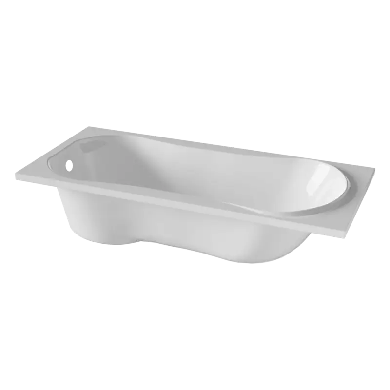 Highlight Luca Varess Trasime 1-Personen-Einbaubadewanne: 180 x 80 cm, Acryl, Weiß Glänzend