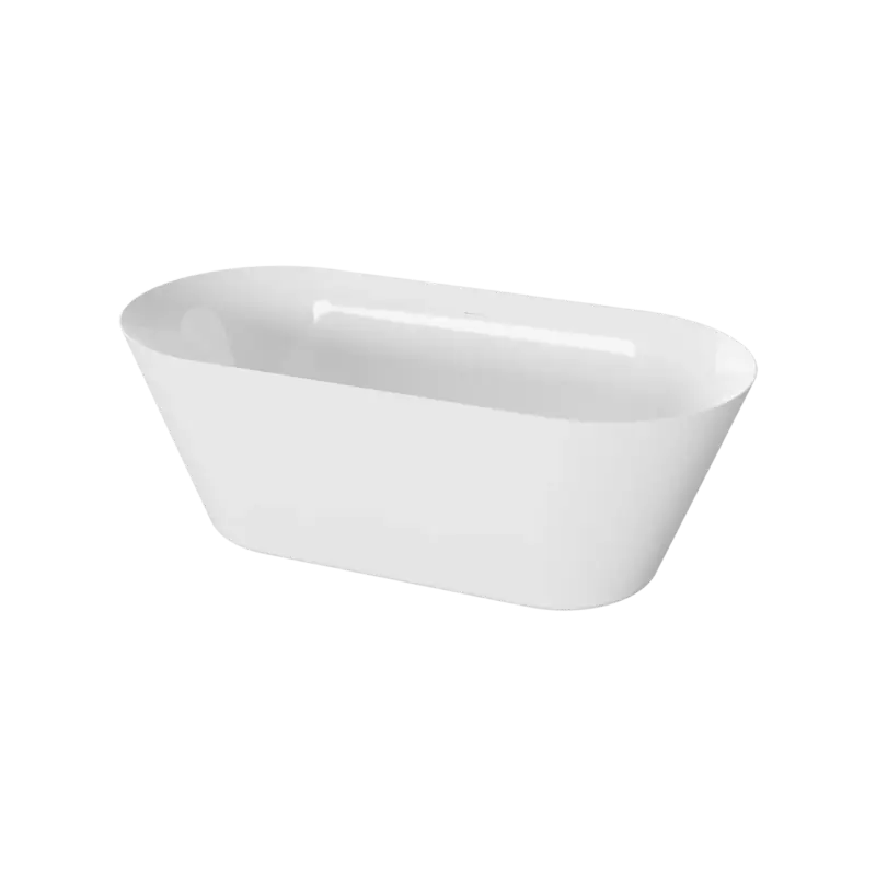 SanyOne Milan Ovale freistehende Badewanne 170 x 78 cm, Acryl Weiß Glänzend Echt