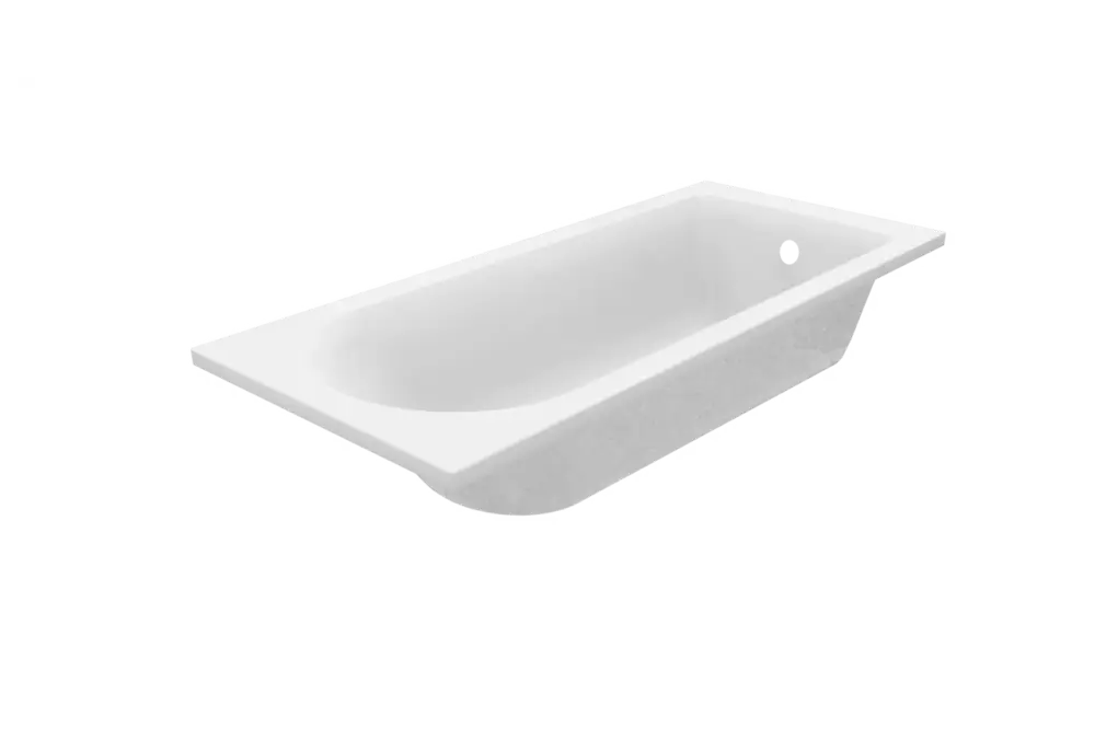 Schnäppchen Luca Varess Rosala 1-Personen-Einbaubadewanne: 170 x 75 cm, Acryl, Weiß mat