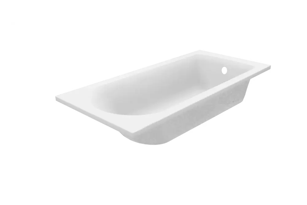 Highlight Luca Varess Rosala 1-Personen-Einbaubadewanne: 170 x 80 cm, Acryl, Weiß mat