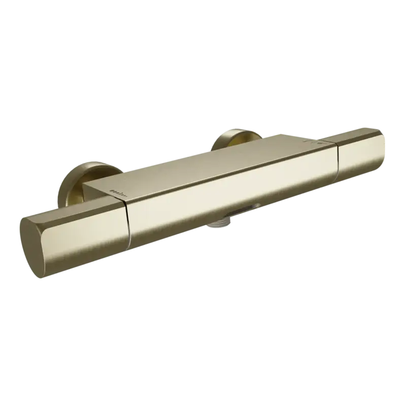 Bestpreis Blaufoss Eris Thermostat-Armatur Wandmontage Aufputz Badewannenarmatur brushed champagner gold