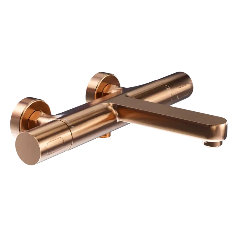 Begrenztes Angebot Blaufoss Apollo Thermostat-Badewannenarmatur: Brushed Rosegold