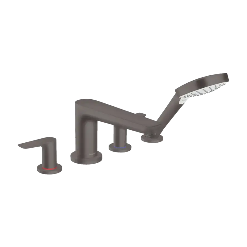 Versand Am Gleichen Tag Hansgrohe Talis E 4-Loch Badewannenrandarmatur: Brushed Black Chrome, inkl. Handbrauseset