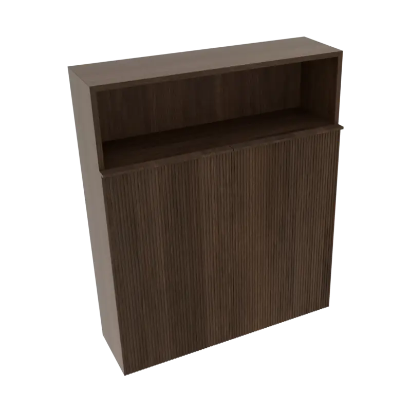 Ausverkauf Balmani Forma Badhochschrank: Hängend, Eiche geräuchert, 100 x 30 x 120 cm