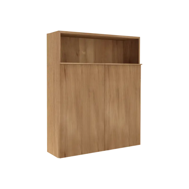 Ausverkauf Balmani Forma Badhochschrank: Hängend, Teak, 100 x 30 x 120 cm